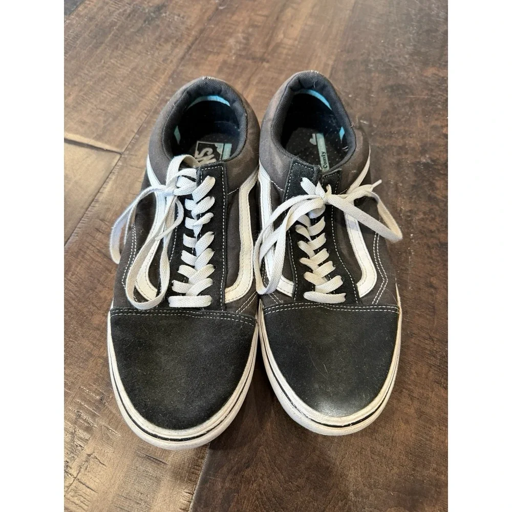 VANS Off the Wall Old Skool Low Top Black‎ Skate Shoes Men 11.5 Leather Toes